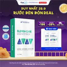 Mặt nạ hỗ trợ cải thiện mụn, giảm sưng viêm mụn, mờ thâm Blemish Care Essence Mask Trioderma hộp 10 miếng