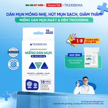 Miếng Dán Mụn Trioderma Ngày và Đêm Ngừa Thâm, Ngăn Ngừa Bụi Bẩn Làm Dịu Da 18 miếng và 36 miếng