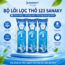Bộ lõi lọc thô 123 Sanaky cho máy lọc nước RO gia đình lõi PP than hoạt tính dễ thay