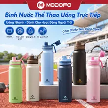 MODOFO Bình Thể Thao 800ML 304 Bình Giữ Nhiệt Bằng Thép Không Gỉ Cách Nhiệt Chân Không Giữ Lạnh Chống Rò Rỉ Di Động Thể Dục Du Lịch Văn Phòng
