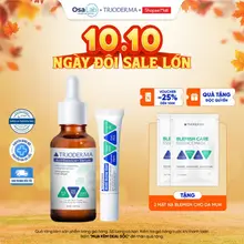 Combo gel chấm mụn và serum Trioderma mờ thâm sáng da chính hãng, dành cho da dầu mụn hỗ trợ cải thiện tình trạng mụn