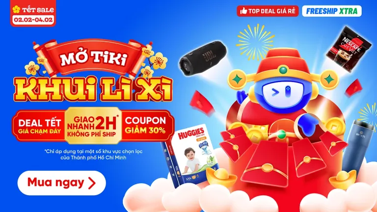 Tiki Lịch Deal Tháng 2/2026: Sale 02.02 - Đồng Giá 88K - Giao 2H - Coupon 30%