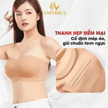 Áo Ngực Không Dây Đúc Su Chống Tuột, Áo Quây Ngực Tàng Hình Mềm Mịn AMYBRA A2382