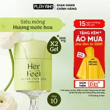 SVIP Bao cao su PlayAh Her Feel Ultra Thin 003 Hộp 3/10 Size 52mm Siêu Mỏng Nhiều Gel Cao Cấp