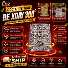 Cốc Kim Cương Thủy Tinh Đế Xoay 360° – Ly Uống Rượu Decor Sang Trọng