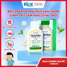 Bột TRAPHA Khử mùi Làm thơm Giảm tiết Làm khô (Chai 30g) - Maxpharmacy