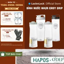 Bình nước nhựa LocknLock Easy Grip HAP813, HAP814, HAP823, Hàng chính hãng, nắp mở tiện lợi -HAPOS LOF