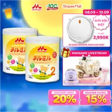 [HỎA TỐC] Combo 2 lon sữa bột Morinaga số 2 Chilmil hộp 800g/320g nhập khẩu Nhật Bản với Lactoferrin, DHA&ARA, Nucleo