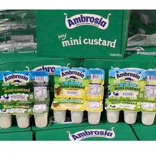 [Tem Phụ Bắc Nam] Váng sữa Ambrosia cho bé 6m+ Vỉ 6 hộp x 55G, váng Ambrosia Deluxe Vỉ 2 Hộp 120g  Anh Quốc UK