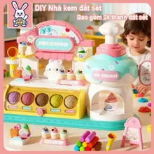 Bộ Đồ Chơi Máy Làm Kem Đất Nặn Cho Bé - Chất Liệu Tự Nhiên An Toàn, Kèm Khuôn Dụng Cụ Và Nhiều Màu Sắc
