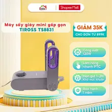 Máy sấy giày mini gấp gọn TIROSS TS8831, Công suất 120W Khử khuẩn và mùi hôi, Hẹn giờ 2 tiếng, Sấy cực nhanh, An toàn