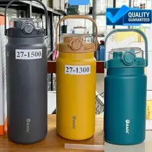 [Mẫu Mới ] Bình nước giữ nhiệt BAOL WL27 1000ml/1300ml/1500ml, Bình giữ nhiệt inox 304 cao cấp có ống hút vỏ nhám