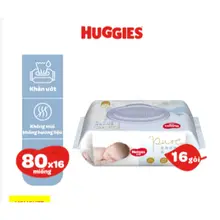 Combo 4 / 8 gói / 16 GÓI KHĂN ƯỚT HUGGIES KHÔNG MÙI 80 TỜ