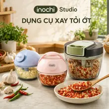 Dụng cụ xay tỏi ớt Inochi. lưỡi dao bén, Máy xay tỏi ớt cầm tay nhỏ gọn, dễ vệ sinh
