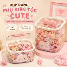 Hộp đựng trong suốt hình vuông có nắp đậy, hộp đựng đa năng đựng kẹp tóc và phụ kiện trang sức.