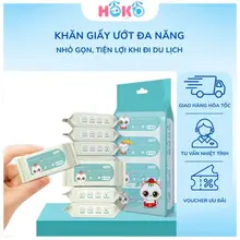 Gói 8 Khăn Giấy Ướt Đa Năng Mini Nhỏ Gọn HOKO Bỏ Túi Tiện Lợi Khi Đi Du Lịch, Đi Chơi