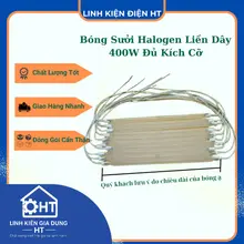 Bóng Quạt Sưởi Halogen Liền Dây 20cm 22cm 24cm 25cm 26cm 400W 220V