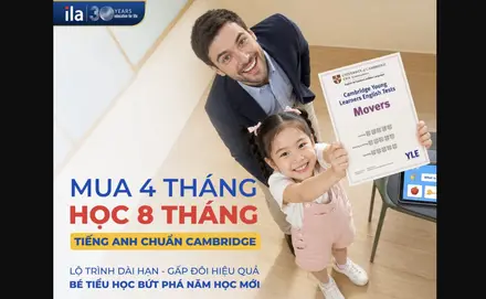 ILA Học Bổng Tựu Trường – Mua 4 Tháng Học 8 Tháng