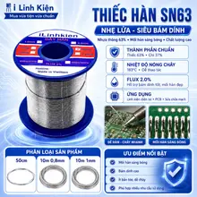 Thiếc hàn chì hàn nhẹ lửa nhựa thông 63% (cắt lẻ theo mét) mối hàng sáng bóng siêu bám dính.
