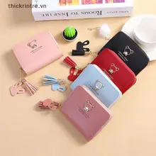 THI 1 Ví Nữ Ngắn Dễ Thương Đồng Xu Bỏ Túi Đựng Thẻ Nữ Ví Thời Trang Dây Kéo Ví Nhỏ Cho Bé Gái VN