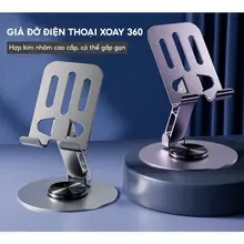 Giá Đỡ Điện Thoại và Máy Tính Bảng HỢP KIM NHÔM Xoay 360, Kệ Để Xem Phim và Livestream Tiện Lợi.