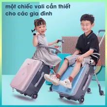 Vali du lịch kiêm xe đẩy tiện lợi 20inch siêu gọn Tháo rời tiện lợi.Tặng đệm ngồi đai bảo vệ sticker