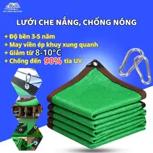 Lưới Che Nắng Ngoài Trời Màu Xanh Lá, HÀNG LOẠI 1, Chống Nóng Mái Tôn, Tường Nhà, Ban Công, Đã May Viền Đóng Khoen