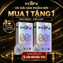 [MUA 1 TẶNG 1] Bao Cao Su KIIN 001 Siêu Mỏng Cao Cấp Nhiều Gel Bôi Trơn Hương Dưa Lưới Truyền Nhiệt Tốt Hộp 6c