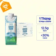 Thùng 12 Hộp Sữa Tươi Vinamilk Green Farm Cao Đạm, Không Lactose 250ml