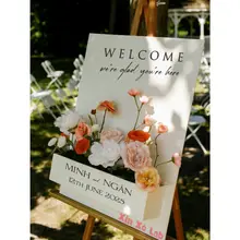 CẦN GẤP VẪN CÓ - IN TÊN THEO YÊU CẦU - Bảng Welcome 3D Trang Trí Đám Cưới Phong Cách - Mẫu Chữ Nhật 01 B