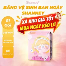 Băng vệ sinh ban ngày Shanney 24.5 cm công nghệ thở Airfit tự nhiên, siêu mỏng, lõi SAP siêu thấm Gói 6 miếng [HD7.2026]