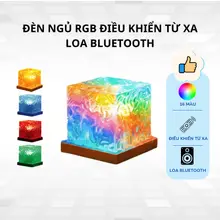 Đèn ngủ LED sóng nước 3D tích hợp loa Bluetooth – đèn để bàn decor chill 16 màu RGB có điều khiển