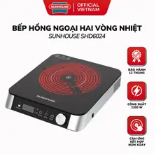 Bếp Hồng Ngoại Hai Vòng Nhiệt SUNHOUSE SHD6024 - Bảo Hành 12 Tháng, Công Suất Cao 2200W