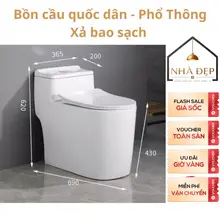 Bồn Cầu Liền khối 1 Khối  XẢ XOÁY KẾT HỢP XẢ ĐẨY NƯỚC MẠNH MEN NANO CAO CẤP TRẮNG SÁNG