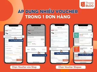 Áp dụng cùng lúc Voucher Shop, Voucher Shopee và voucher Freeship trong giỏ hàng Shopee