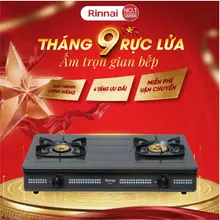 Bếp gas dương Rinnai RV-377(G)N mặt bếp men và kiềng bếp men