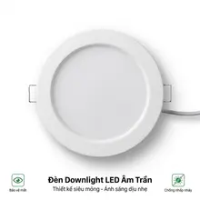 Đèn Led Âm Trần 9W 12W Khoét Trần 3 Màu Ánh Sáng Chống Chói Tiết Kiệm Điện Đế Đúc Tản Nhiệt Ốp Trần Thạch Cao
