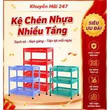 Kệ Chén Nhựa Chữ Nhật 2-3-4 Tầng Đa Năng - Giá Để Bát Đĩa Bền Đẹp