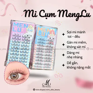 Mi Giả Cụm Menglu – Phong Cách Mèo, 10 Hàng Tự Nhiên, Nhẹ Mắt, Dễ Nối – Lông Mi Cao Cấp