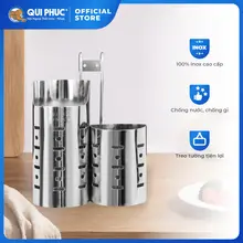 [HỎA TỐC] Ống đũa tròn Deli QUI PHÚC, inox 304 không gỉ, sáng bóng, an toàn vệ sinh, đựng đũa muỗng
