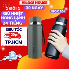 Bình giữ nhiệt 800-1000ml Hilogi, bình nước inox 316x304 chống xước giữ nhiệt lạnh 20g, nóng 10h, có khay lọc, dây treo