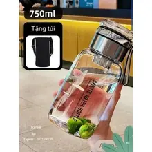Bình Nước Thủy Tinh Pha Trà mẫu mới 750ml, Có Lõi Lọc Inox, Quai Xách Silicon Bền Bỉ, Kèm Túi Chống Nóng [DSG]
