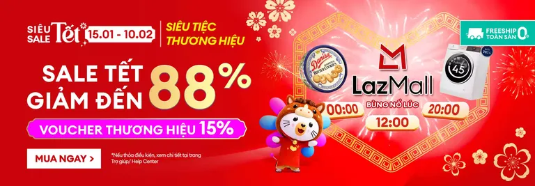 Lazada Siêu Sale Tết 2026: Voucher Đến 8 Triệu - Freeship 0Đ - Giảm Đến 88%