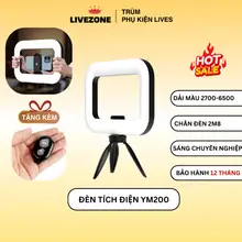 Đèn Livestream YM200 Di Động Tích Hợp Kẹp Điện Thoại Hỗ Trợ Quay Video, Chụp Ảnh, Makeup Chuyên Nghiệp