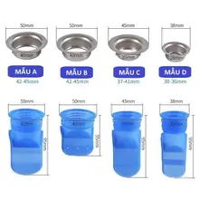 Bộ Van Ngăn Mùi Hôi Cống Kèm Nắp, Phụ Kiện Phễu Cao Su Silicon Lắp Thoát Sàn Nhà Tắm Phòng Vệ Sinh Chống Côn Trùng 88146