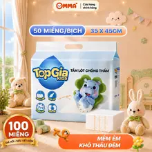 Tấm Lót Chống Thấm Dùng Một Lần Cho Bé TOPGIAKIDS 50 Miếng 35x45cm, Miếng Lót Thay Tã, Miếng Lót Chống Thấm Sơ Sinh