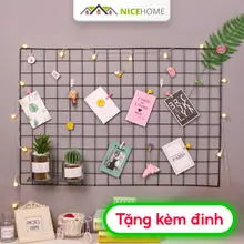 Khung Lưới Thép Trang Trí Phòng Ngủ, Tấm Lưới Decor Góc Học Tập Quán Cafe Siêu Xinh - Tặng Kèm Đinh