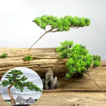 Cành tùng giả cành thông lá kim bằng nhựa cành bách xanh cụm lá la hán làm cây bonsai decor tiểu cảnh sân vườn giống100%