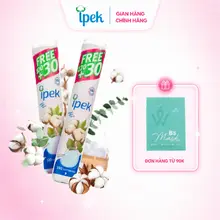 Combo 2 bông tẩy trang Ipek siêu mềm mịn, 100% cotton làm sạch dịu nhẹ 150 miếng (2x150 miếng)