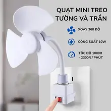 ￼Quạt Mini Treo Xoay 360 Độ, Quạt Treo Tường Nhà Bếp Nhà Tắm, Quạt Cắm Điện Để Bàn Tiện Lợi quat de ban